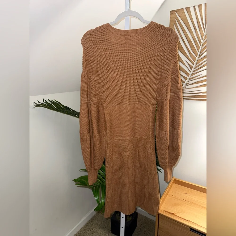 STAUD Marylebone Knit Sweater Dress in Camel‎ Medium - Picture 3 of 3